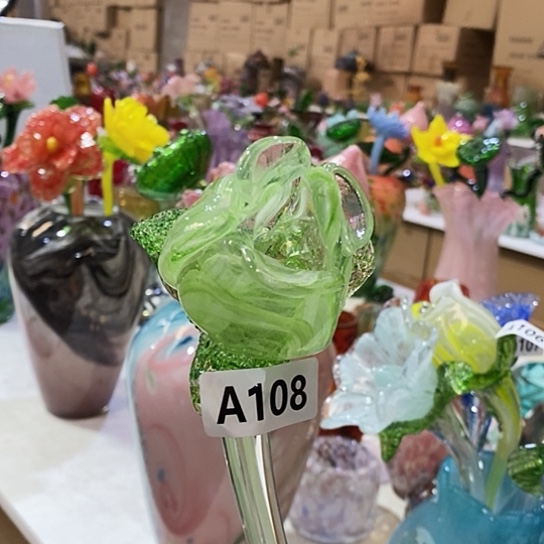 琉璃花瓶高40厘米宽6