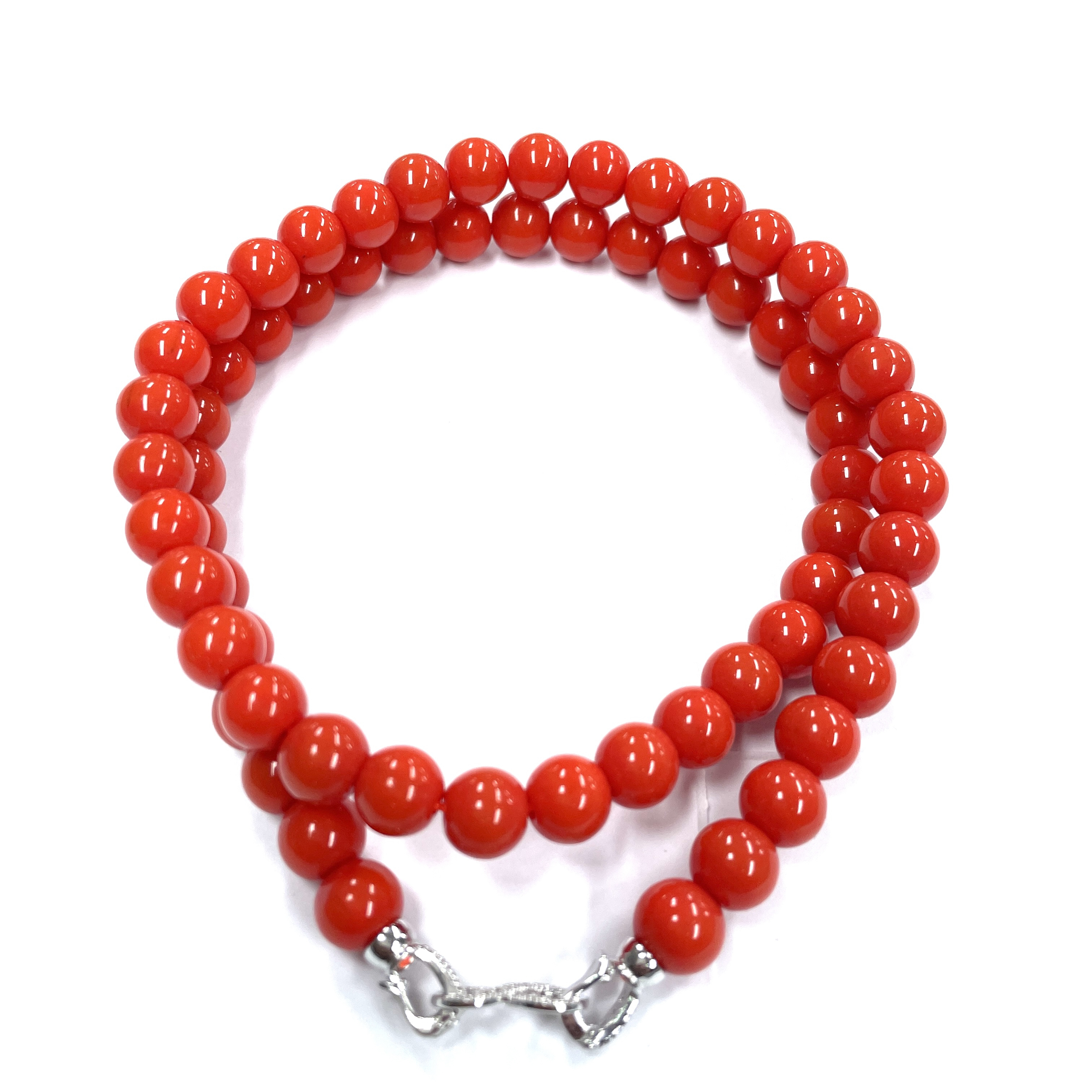 2033号8mm橘色圆珠妈妈链