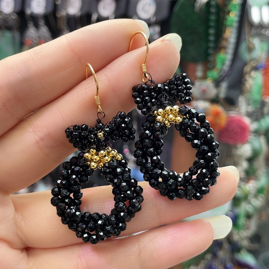 耳钉银S925镶嵌尖晶石718