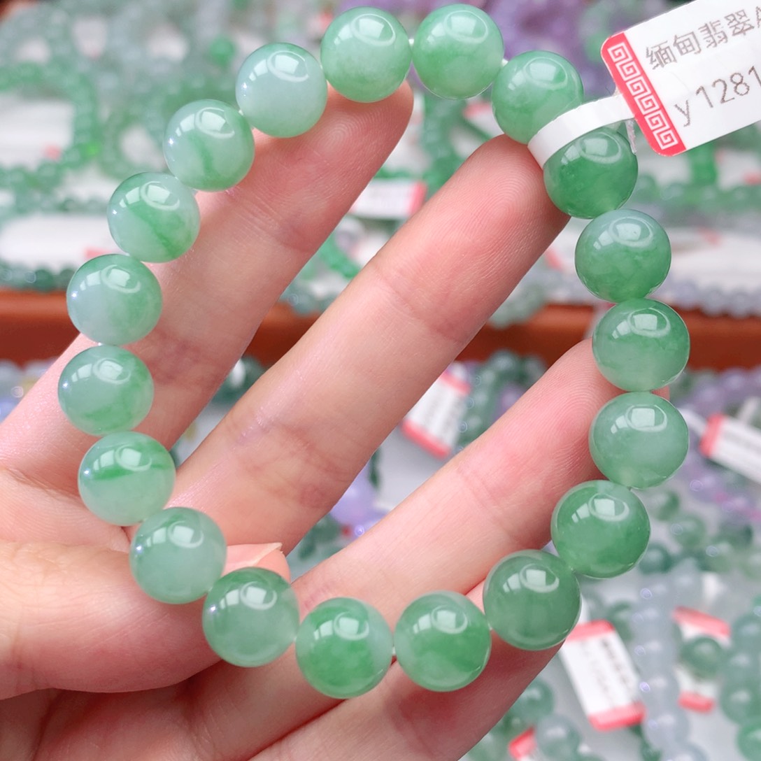 翡翠手链未镶嵌桥**?翡翠10mm