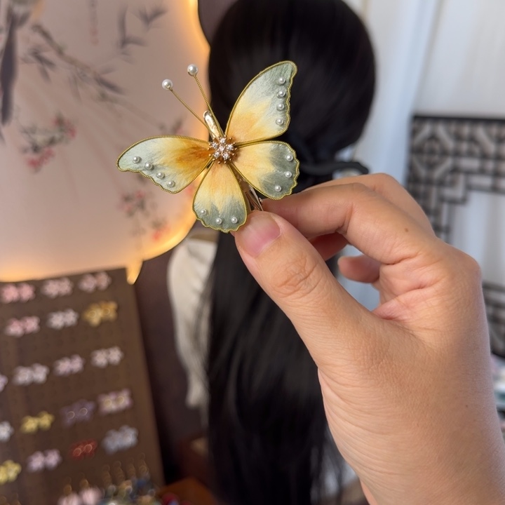 绒花非遗绒花发夹