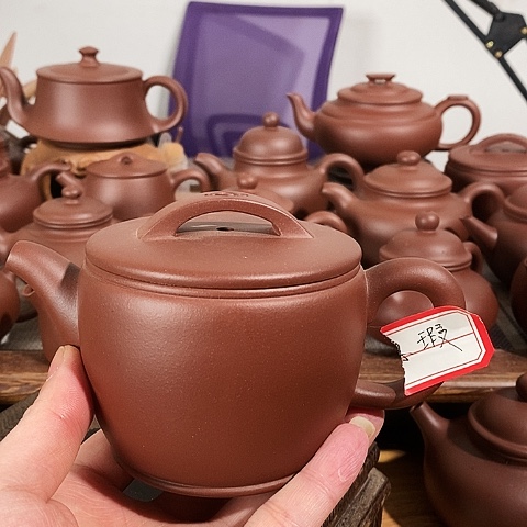 紫砂茶壶晓**1汉瓦约290cc原矿紫泥微瑕