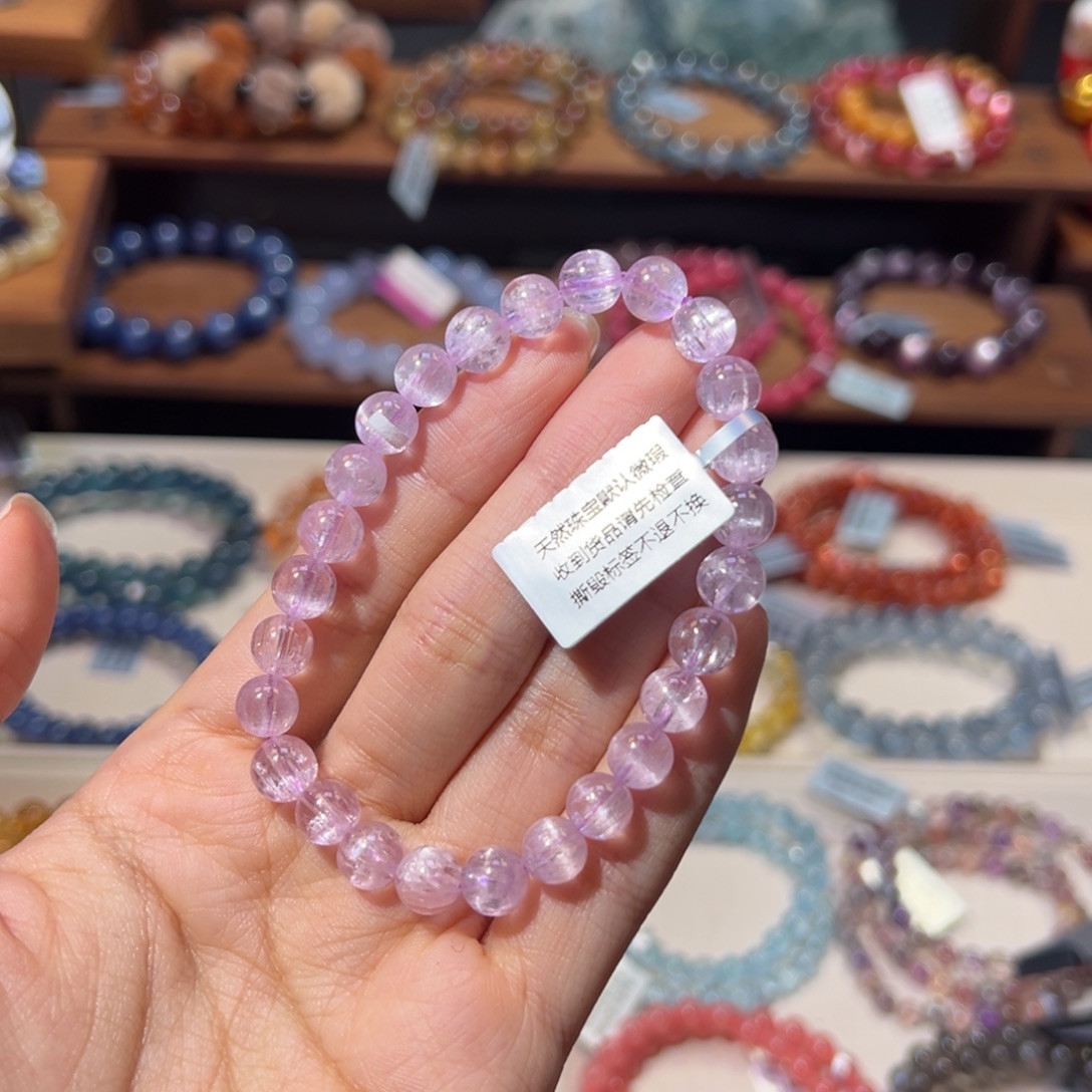 锂辉石7.7m毕业级猫眼紫锂辉未镶嵌