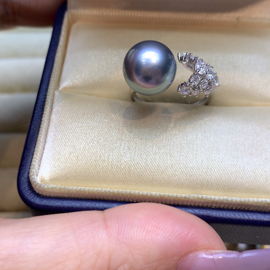 银S925镶嵌戒指海水珍珠