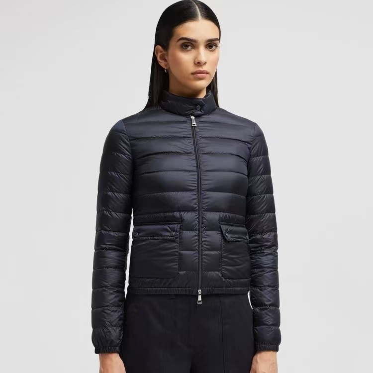 未使用 MONCLER 盟可睐 Lans蓝色短款女士羽绒服夹克外套