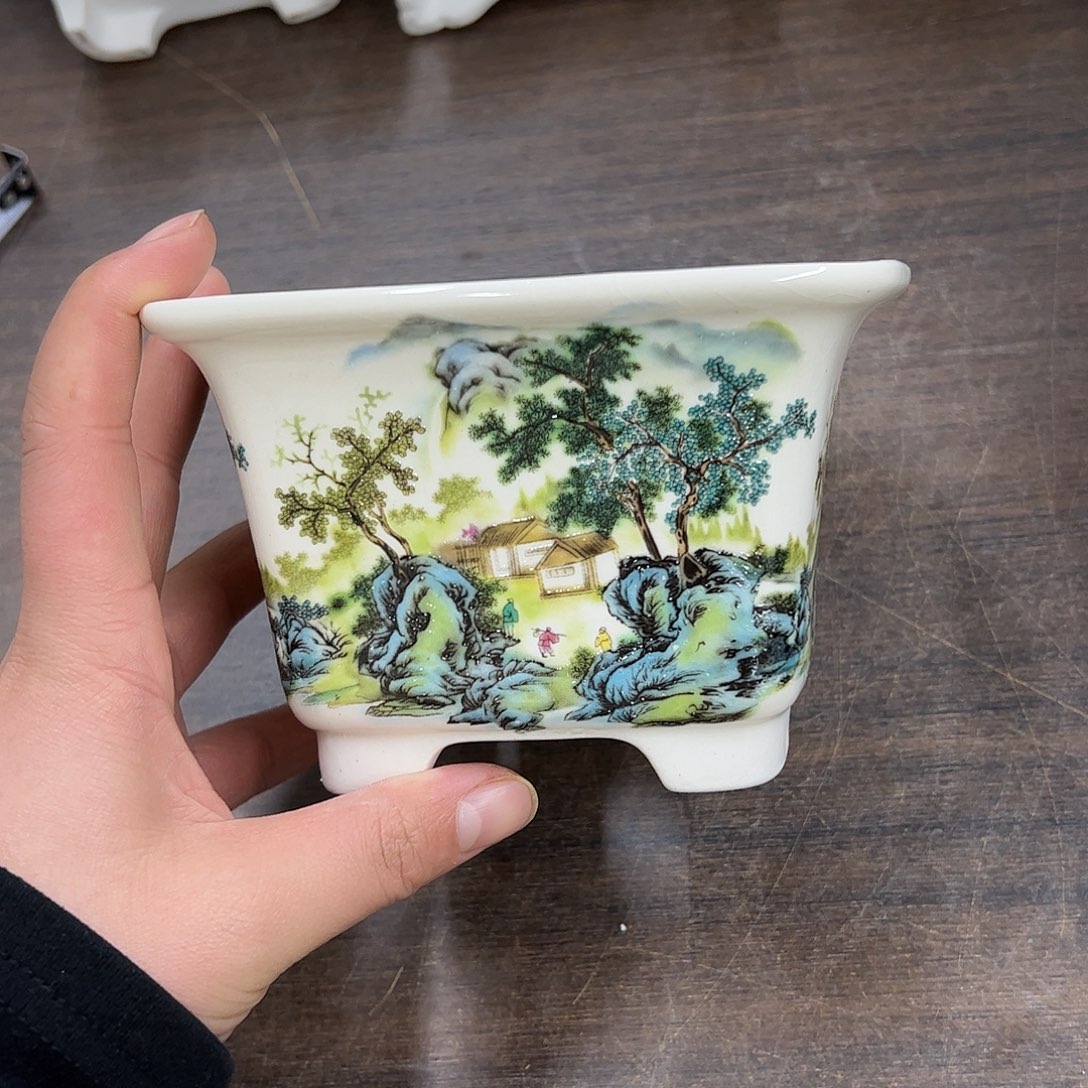 紫砂花盆222号微瑕13/9cm