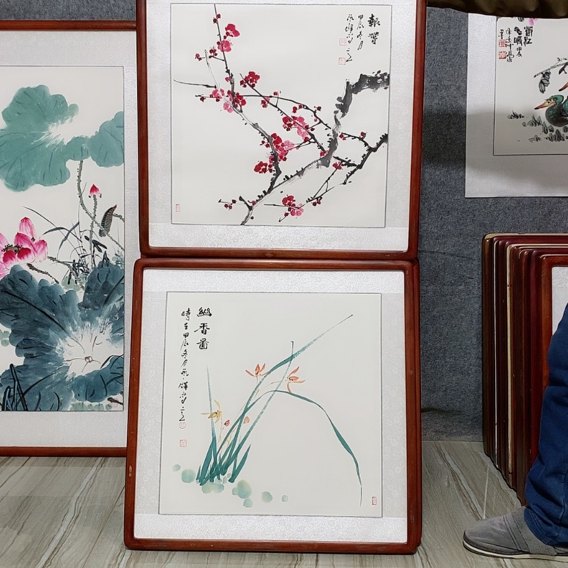 【闪购商品】国画书画作品带框65×65厘米