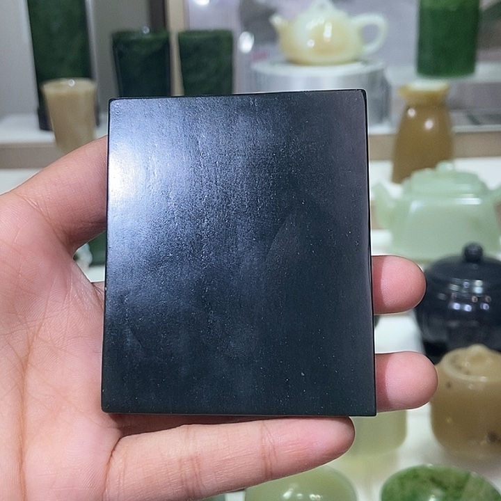 和田玉未镶嵌挂件青玉杯垫