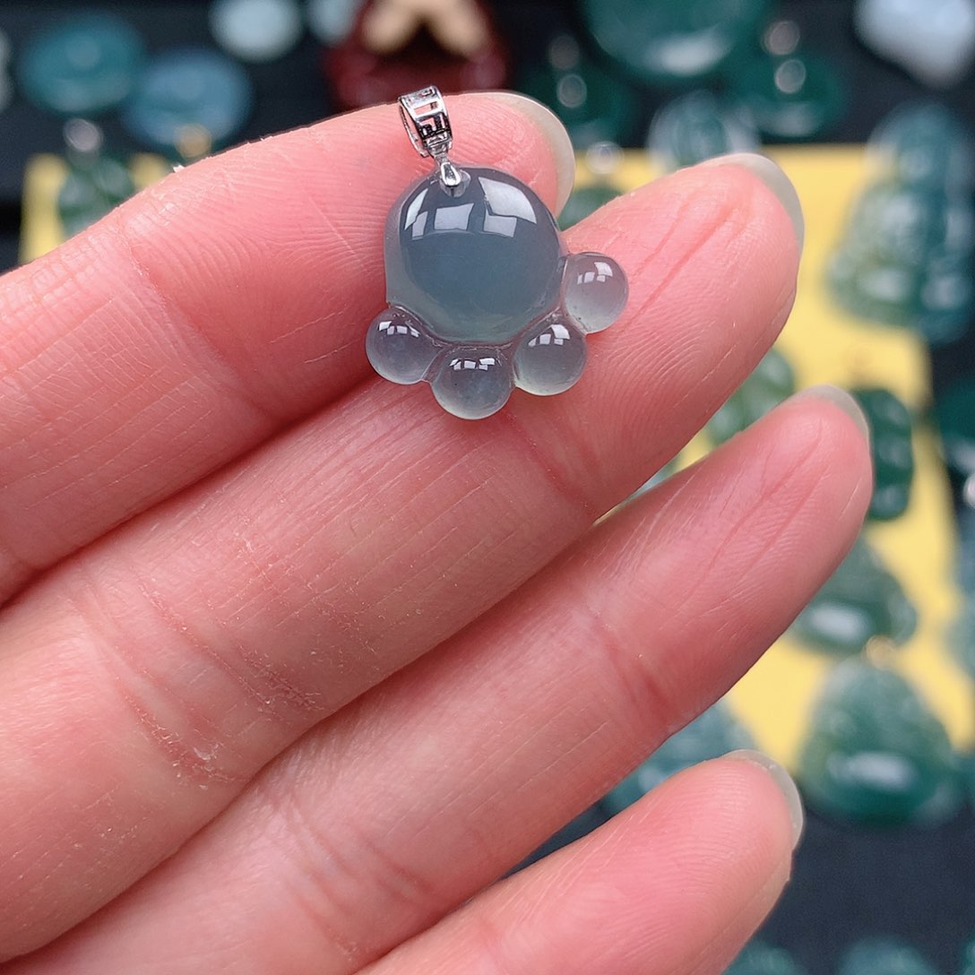 翡翠吊坠(不含链)18K金镶嵌吊坠