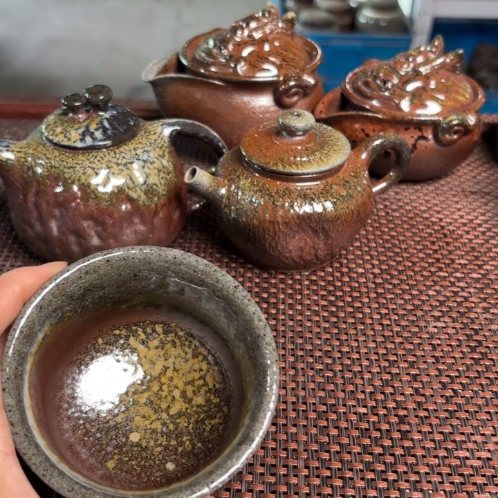 茶杯紫砂压手竹节160