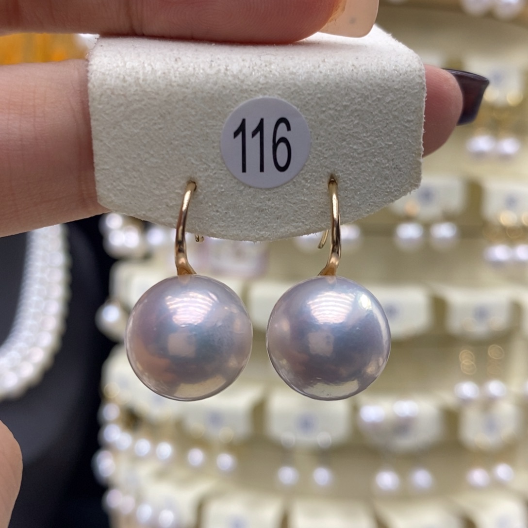 银S925镶嵌耳饰淡水珍珠