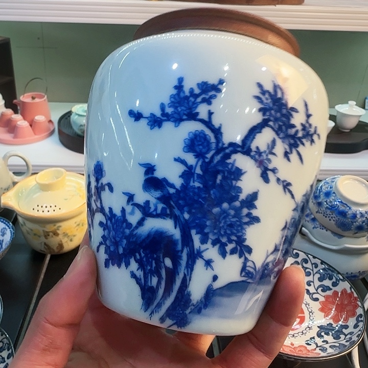 青花瓷器陶瓷茶叶罐 茶具旅行套装