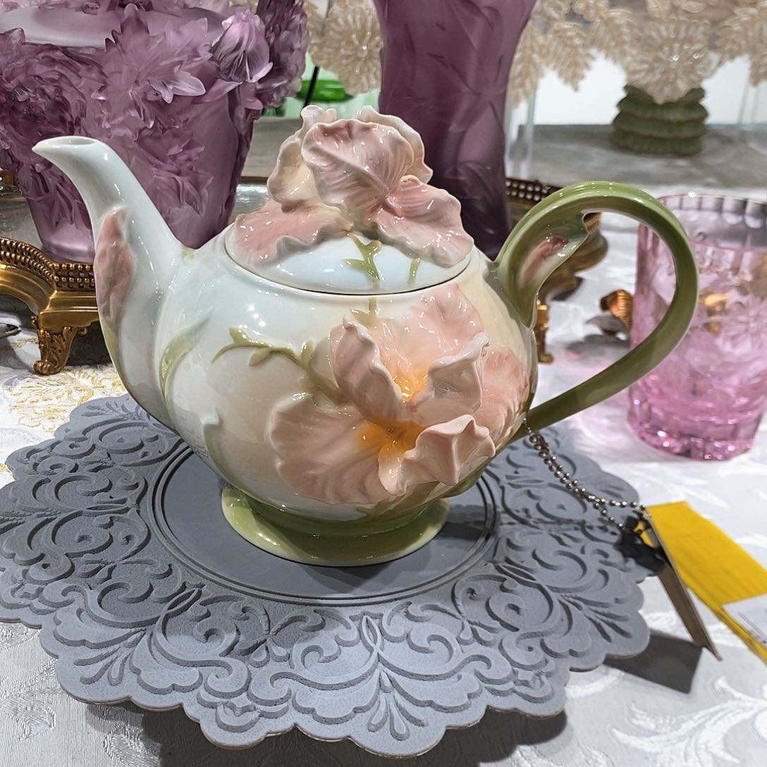 摆件0115高温瓷鸢尾花花壶