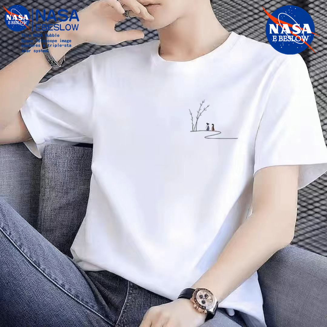NASA【上新】2025纯棉潮流圆领短袖百搭男女同款情侣款多种图案宽松