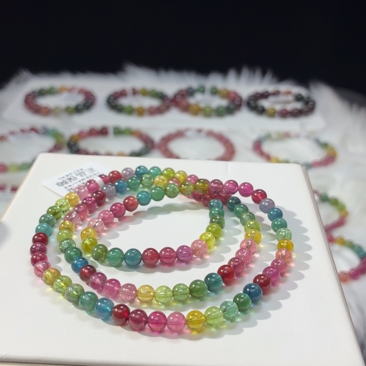 碧玺未镶嵌手链5.3mm±