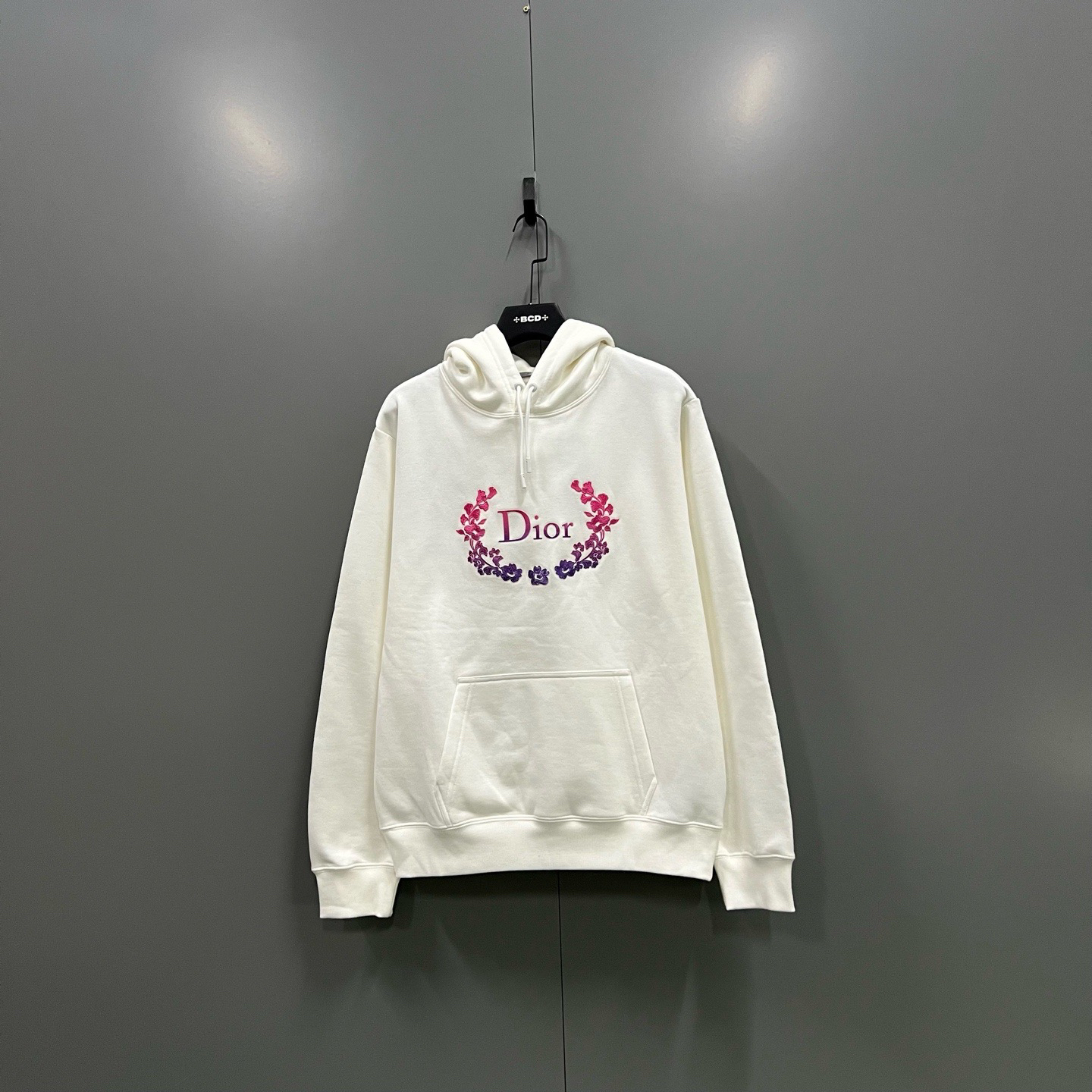 未使用 DIOR/迪奥 （ll）016201 L XL 白色皇冠刺绣标志帽衫 