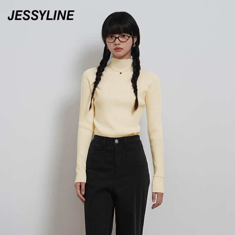 jessyline冬季潮流新款 杰茜莱修身套头针织衫毛衣 443104073