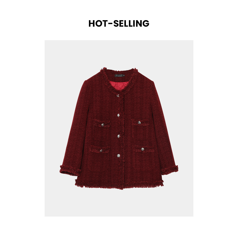 【年末大清清】2326法式复古OL通勤夹棉小香外套保暖新年装外套