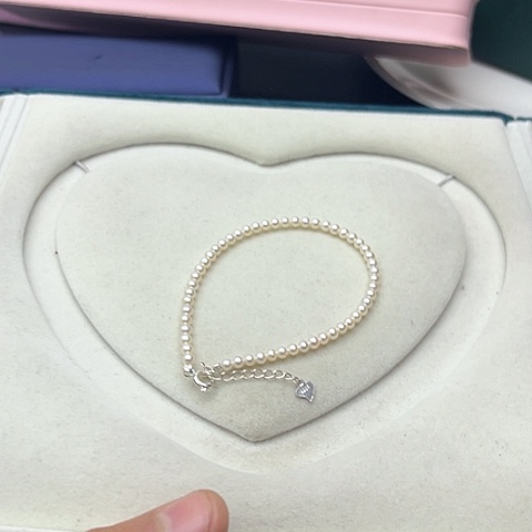 淡水珍珠珍珠项链银S925镶嵌19