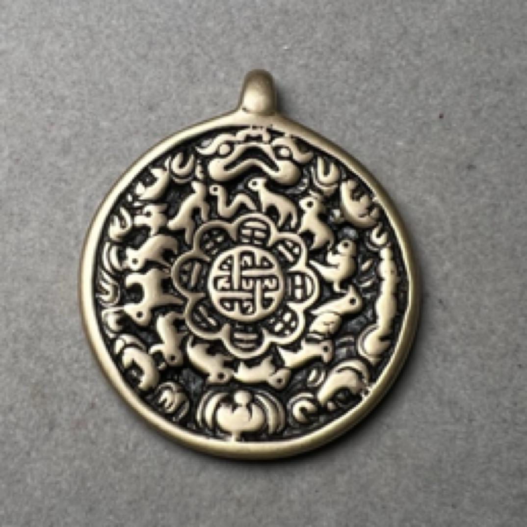 【呀啦索】藏地朝天吼九宫八卦牌 来自西藏的礼物 利马铜材质 配绳