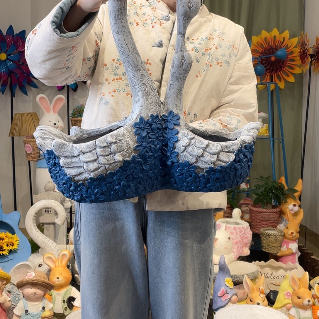 茶宠母子天鹅花缸