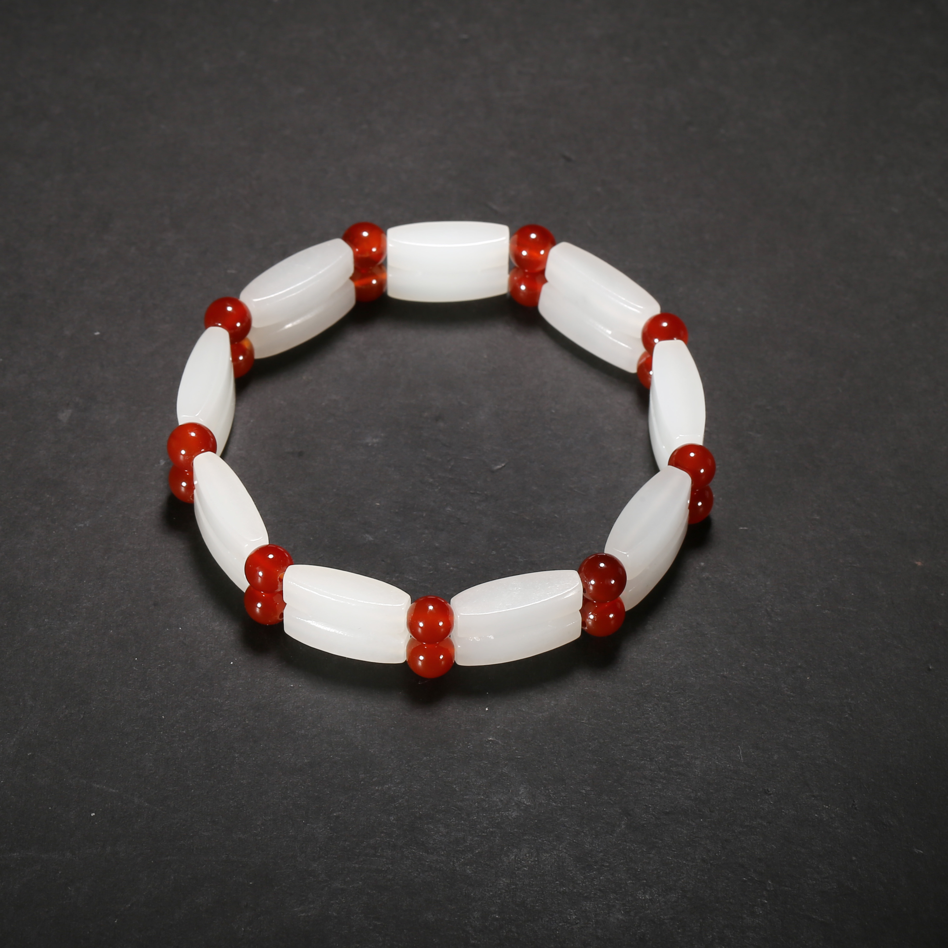 清代*白玉工字佩手串/04JSD3243/和田玉【北京文博】