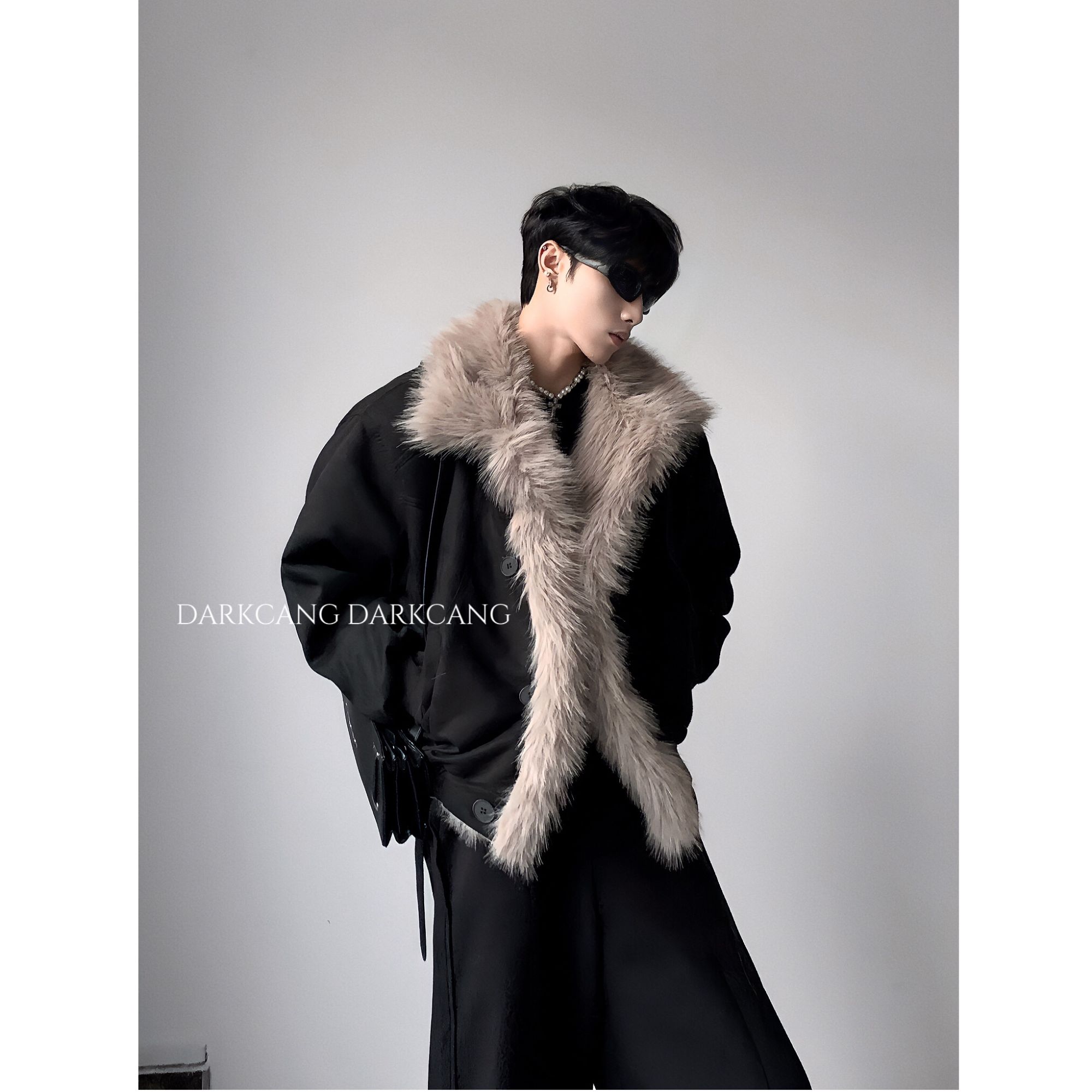 冬季美式座山雕皮毛一体大毛绒外套棉服男复古麂皮绒加厚保暖棉衣