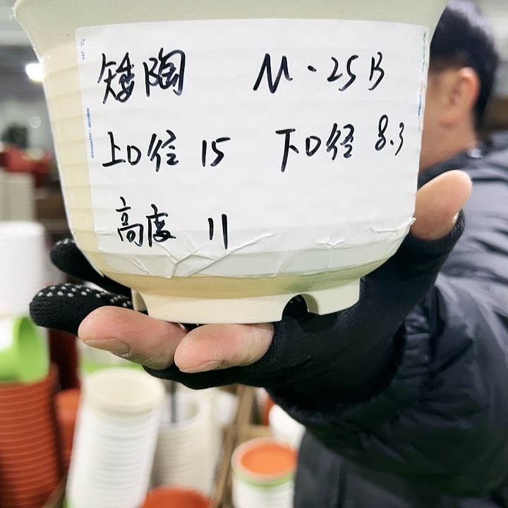 正品矮陶口15高11白色10个无托