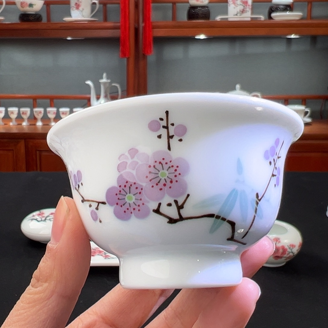 翠竹紫梅压手杯杯