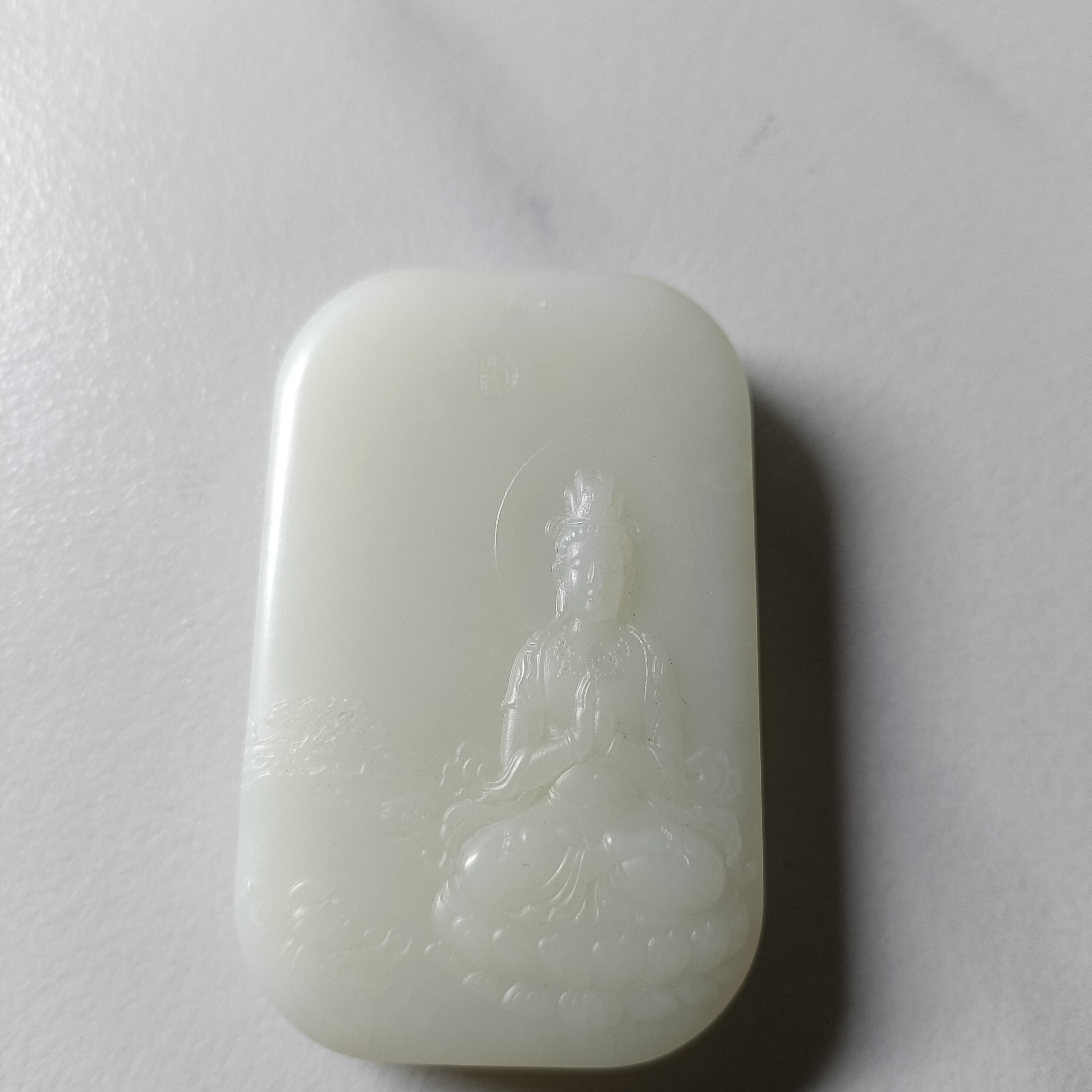 和田玉观音牌白润细腻大小规整