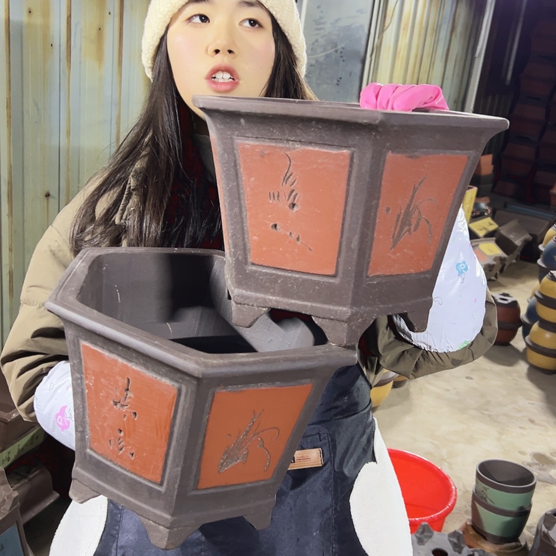 32+32红六方花盆花盆花盆