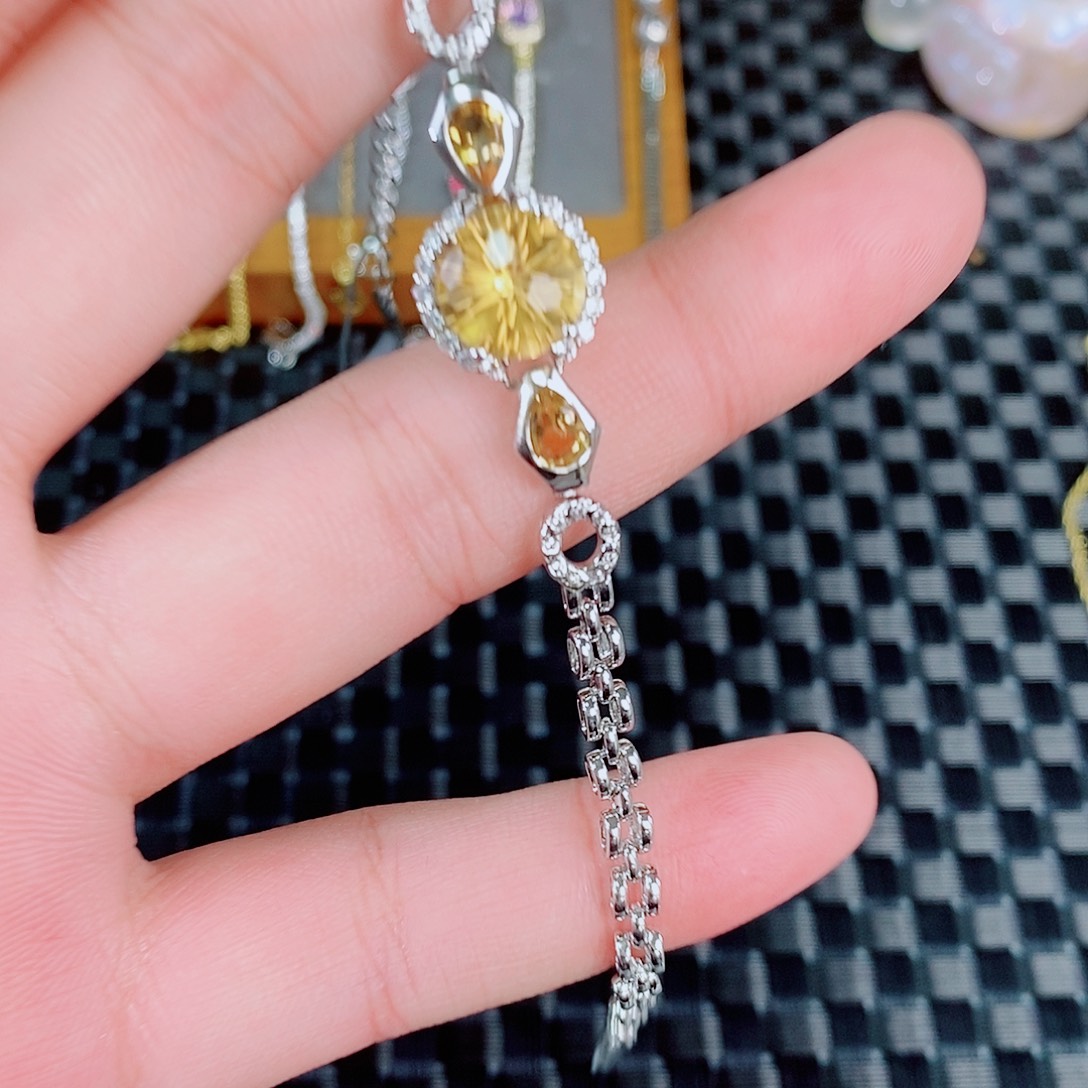 手链银S925镶嵌黄晶