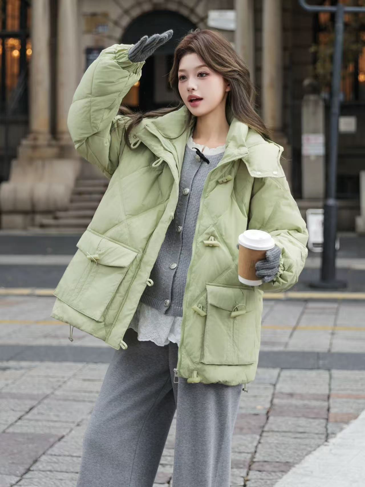 8053  M新款棉服时尚秋冬宽松冬休闲保暖外套冬季8238