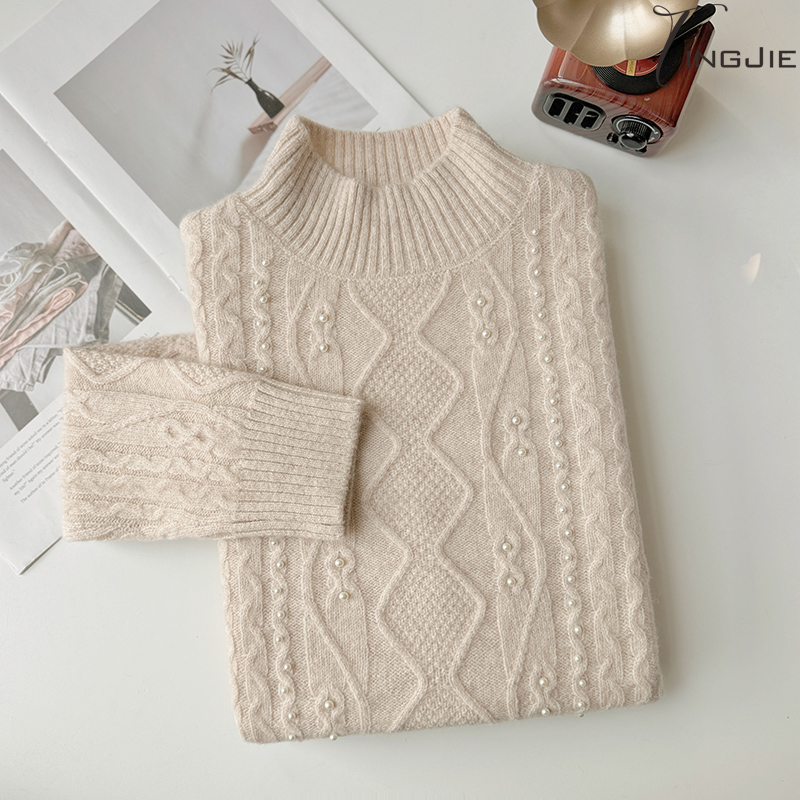 【白金秀场】【100%羊毛】时装百搭原色温柔精致高级加厚毛衣B2201