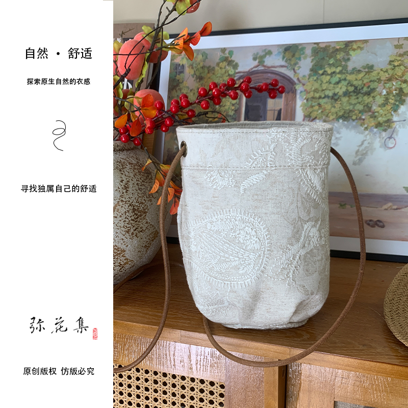 【弥花集】文艺休闲复古百搭手工亚麻包包编织包包