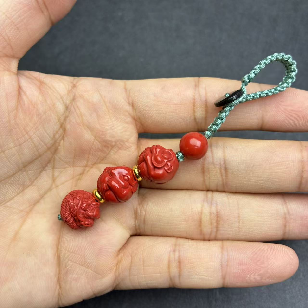 含辰砂工艺品朱砂三合挂件【小北珠宝质检】ZJH243z244多样性发一