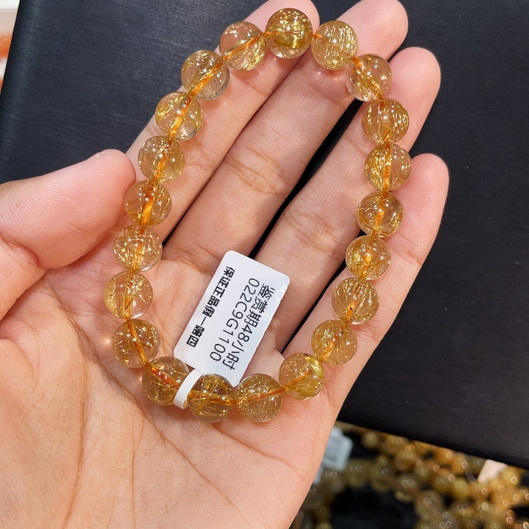 再***碗未镶嵌发晶手链收藏级发晶9mm