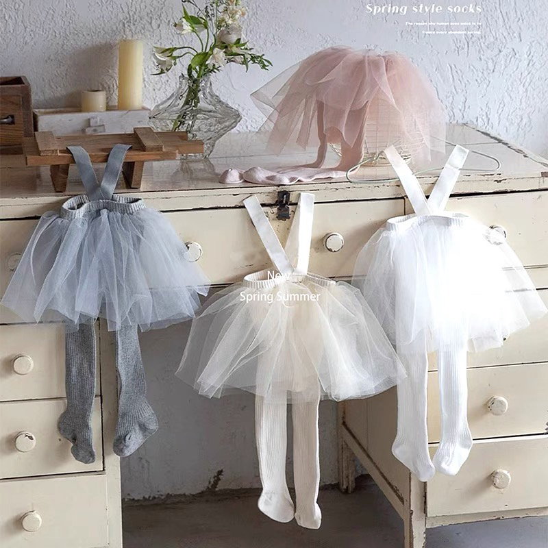 25年新款女童打底衫蓬蓬裙超好看白色幼儿蓬蓬纱宝宝