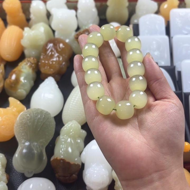 笑***8石材昆仑山脉青色手串