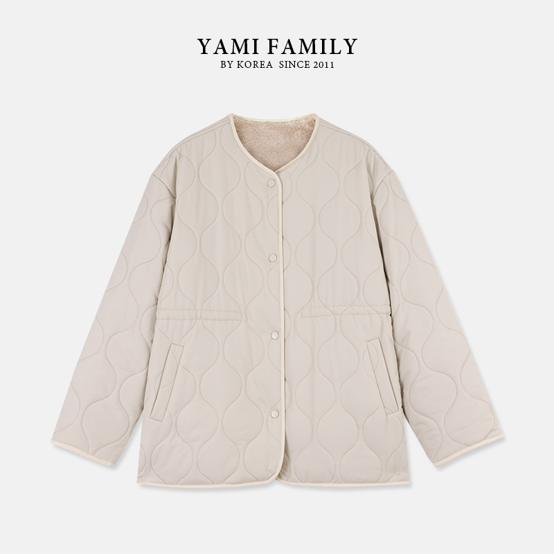 YM 2419 舒适时尚百搭经典潮流保暖冬季菱格简约圆领棉服