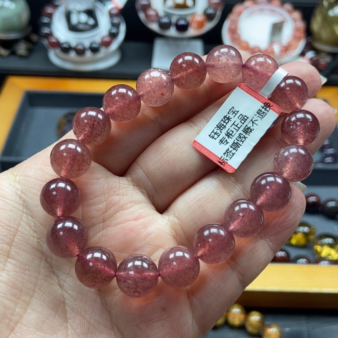 石英质玉手链11毫米未镶嵌小**狂