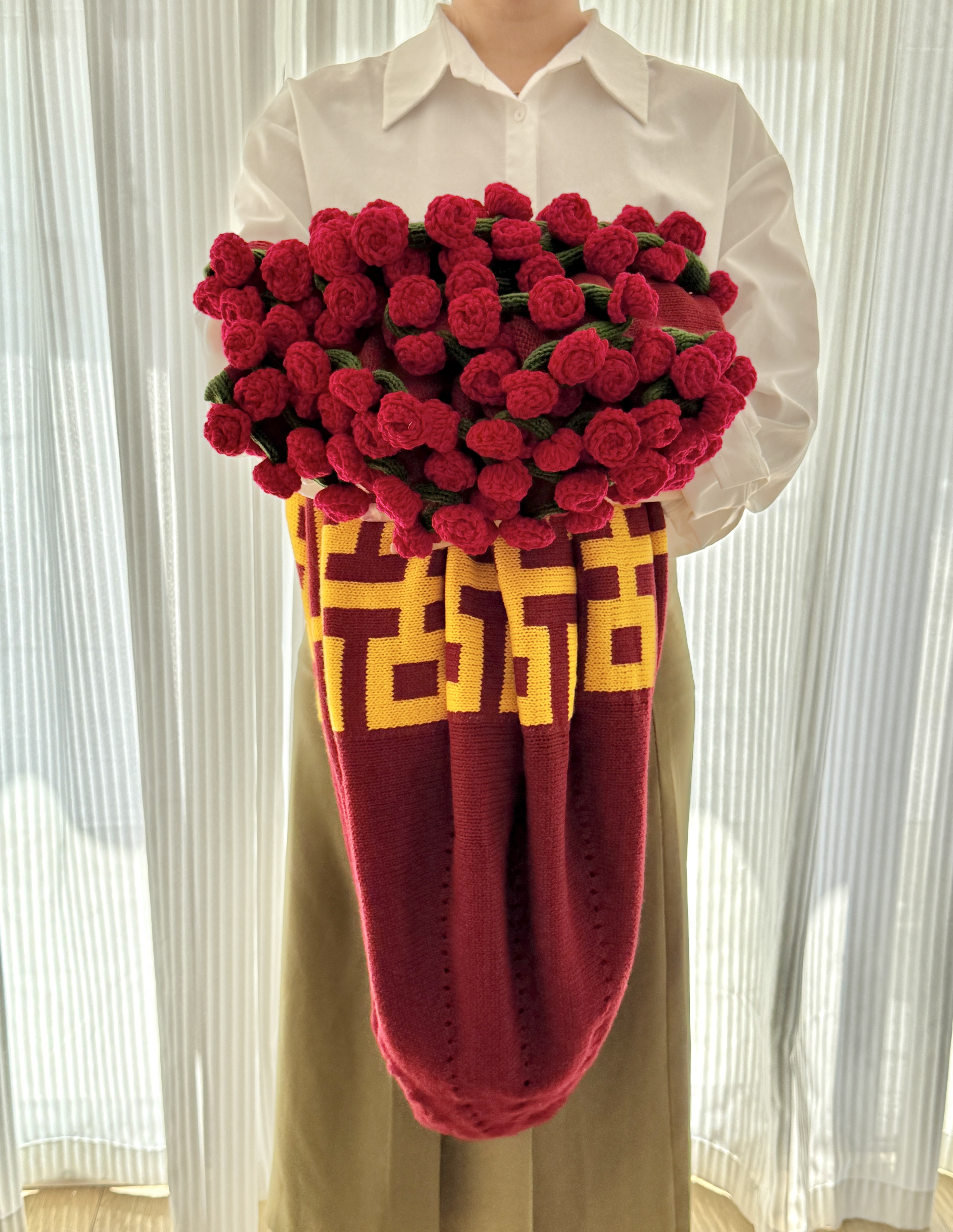 成品喜毯永生花玫瑰花束毯子仿真花送朋友闺蜜结婚乔迁礼物手工花