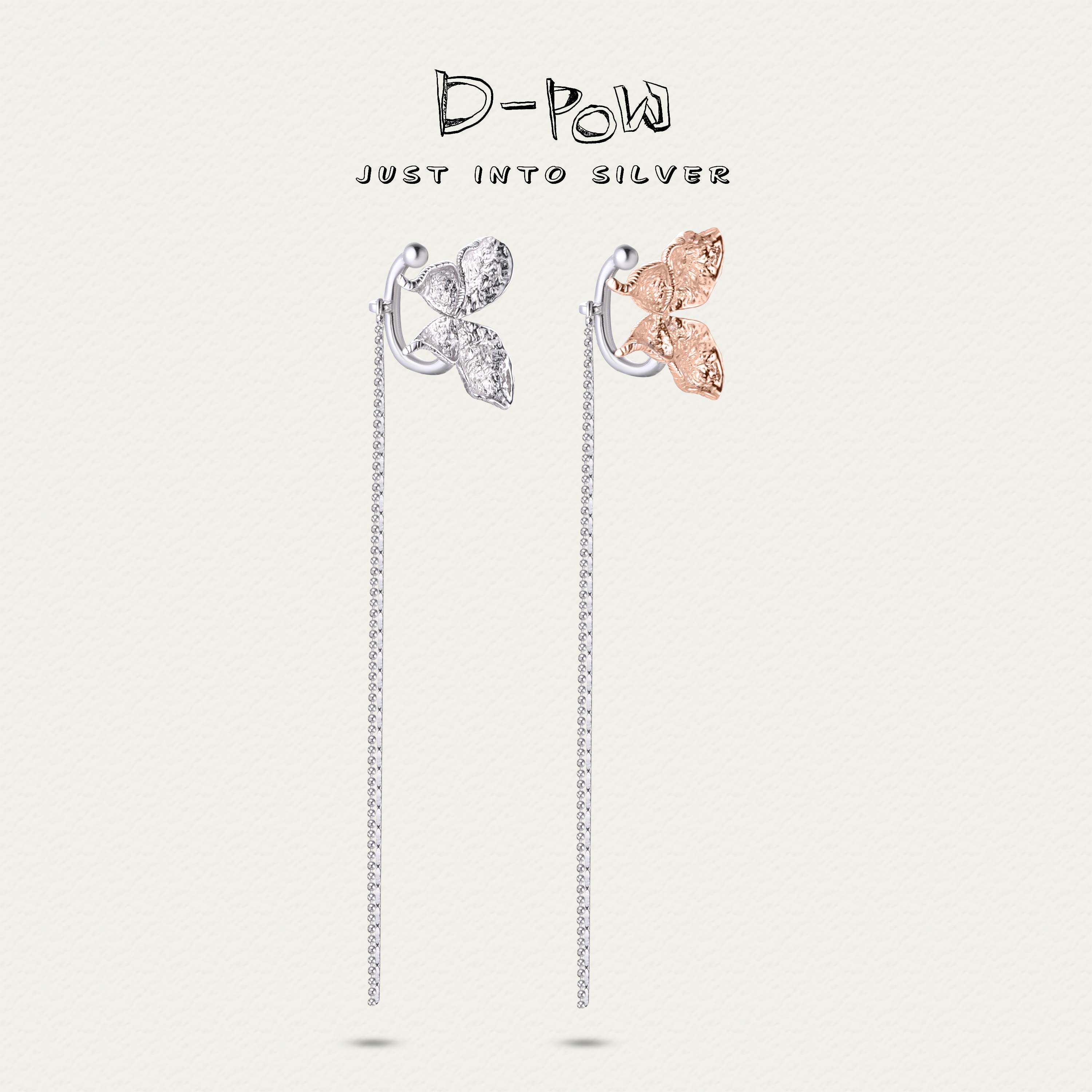 灯小炮 925银耳饰 【纸醉迷蝶香】高定耳骨夹（8676）手工气质百搭