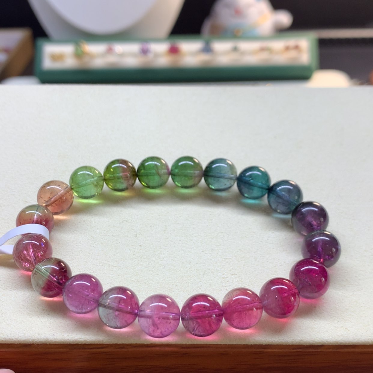 【闪购商品】碧玺手串未镶嵌兜****美渐变西瓜9.6mm