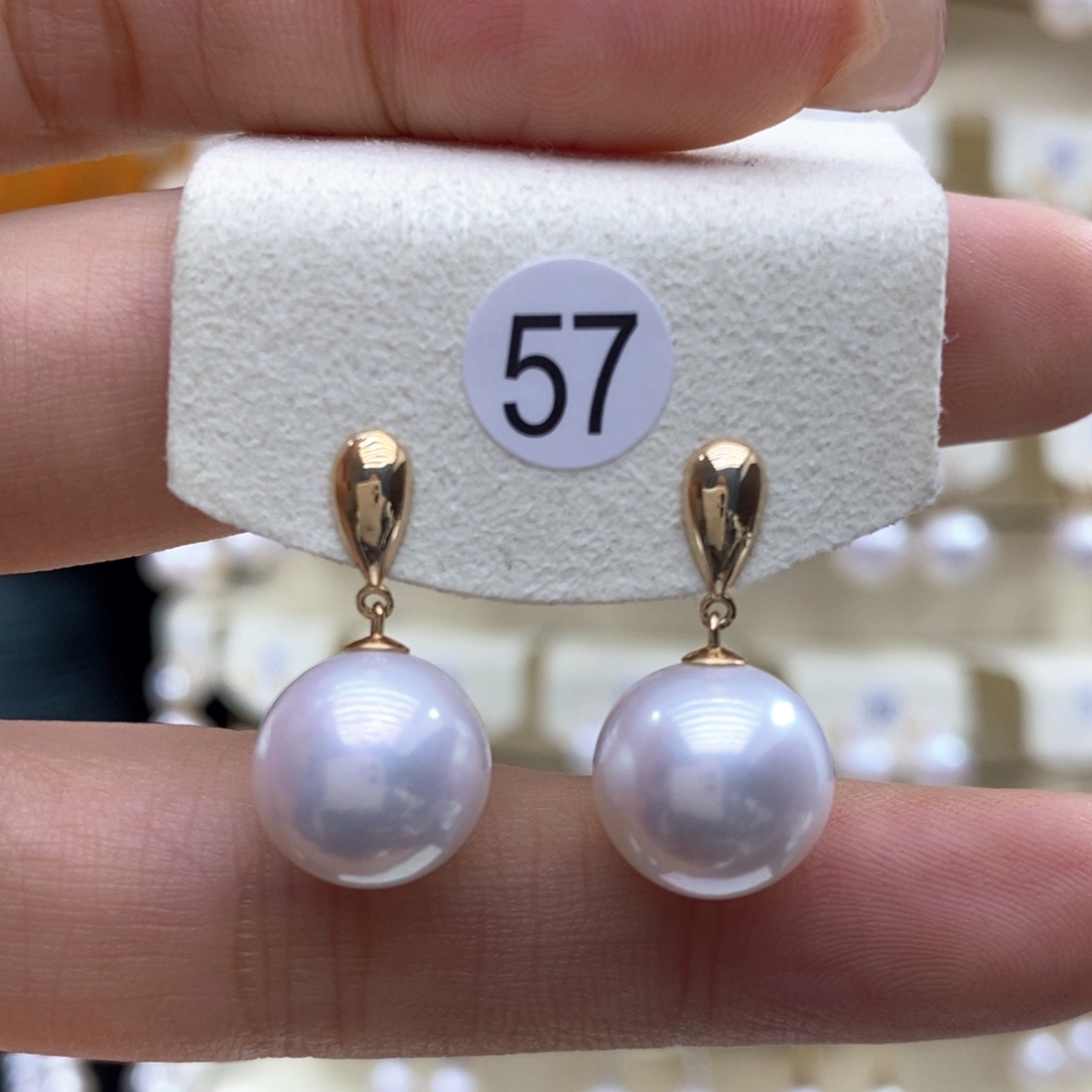 淡水珍珠耳饰18K金镶嵌