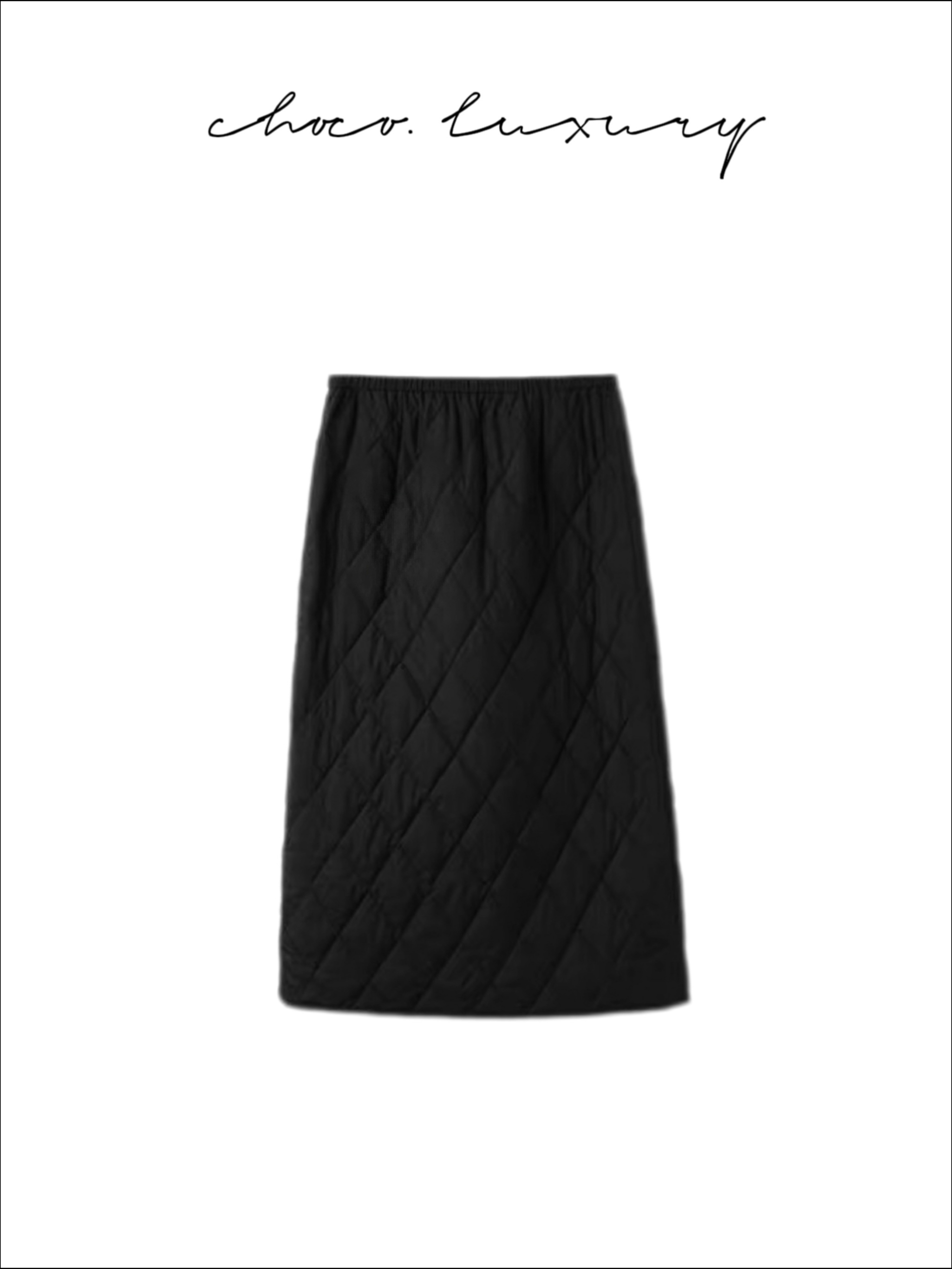 CHOCO【布达佩斯】千金随性感夹棉菱格保暖半身裙 C967