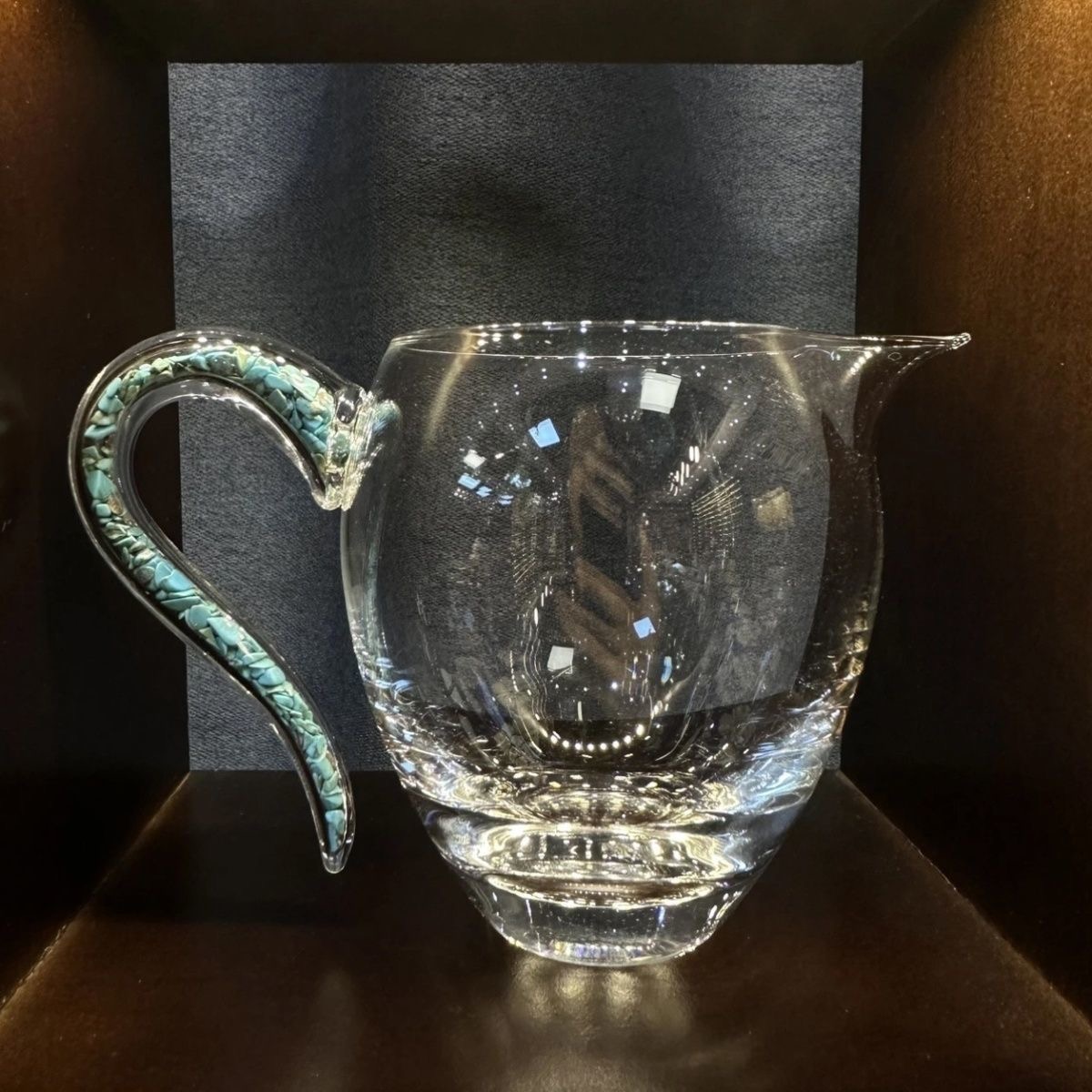 水晶松石绿公道杯防烫分茶耐热手工高品质公道杯高档最新款