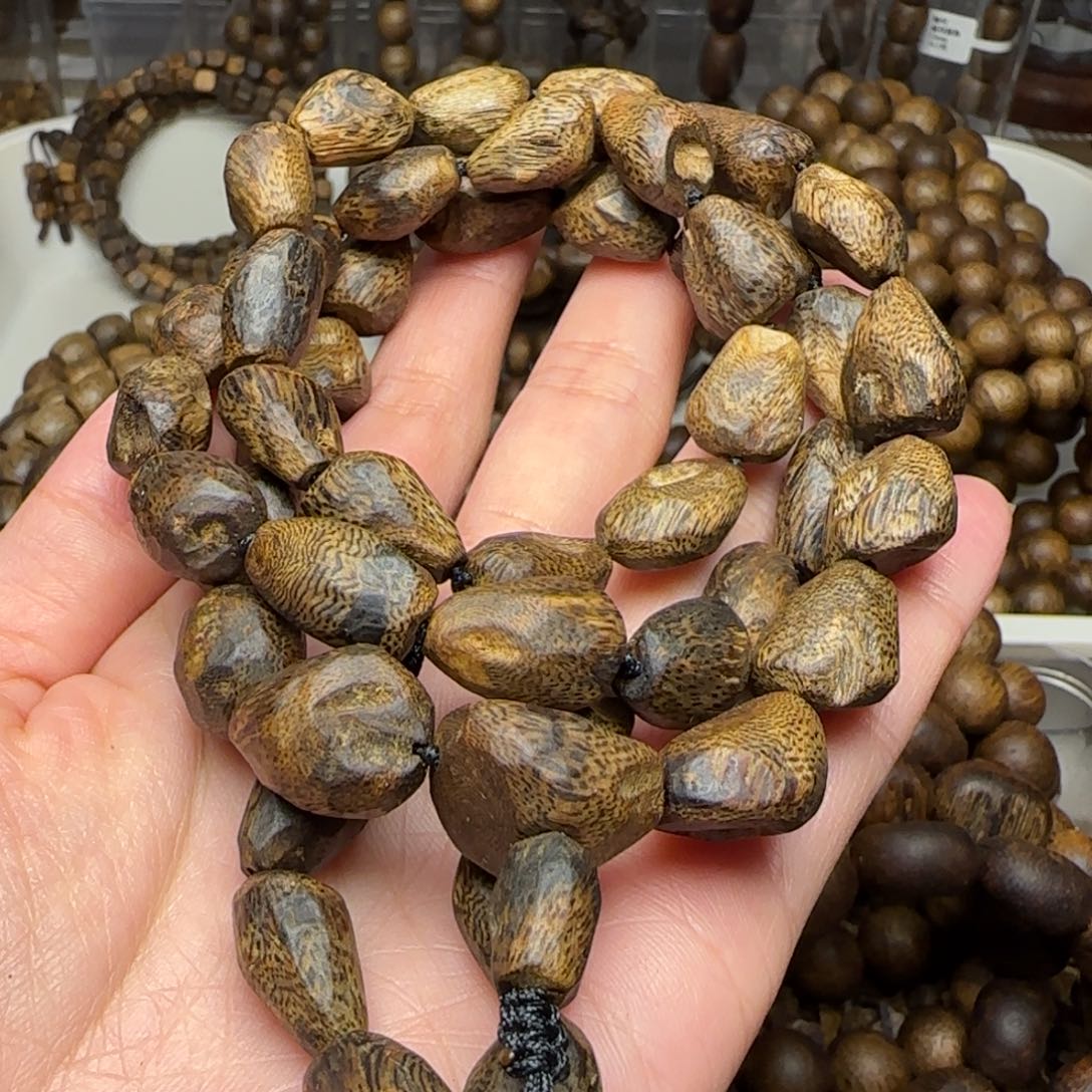 沉香手串境多圈树丁包头老料海南老白棋37.9克