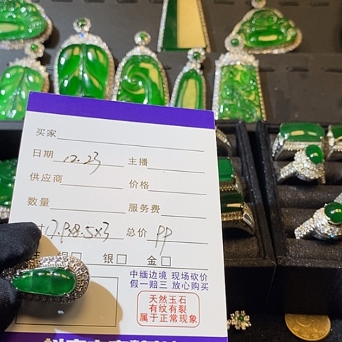 翡翠未镶嵌吊坠(赠链)