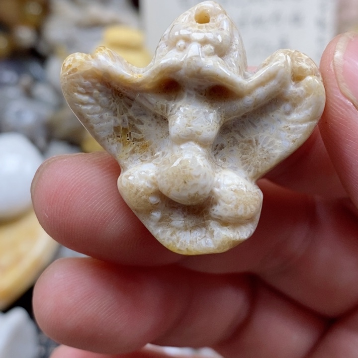 颈饰未镶嵌硅化珊瑚（珊瑚玉）有瑕 小